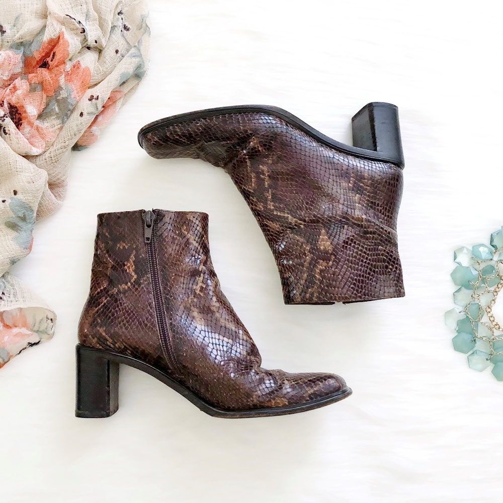 Via Spiga Leather Python Boots Grafton Castagna